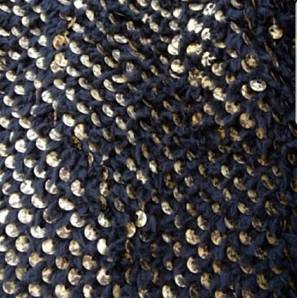 EXPRESS Gold Sequin Fuzzy Open Cardigan M - Picture 4 of 4